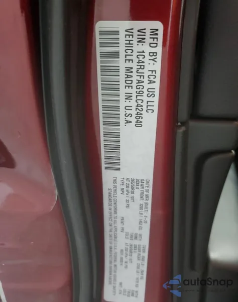 2020 Jeep Grand Cherokee Laredo из США, поврежденный, VIN 1C4RJFAG9LC424640